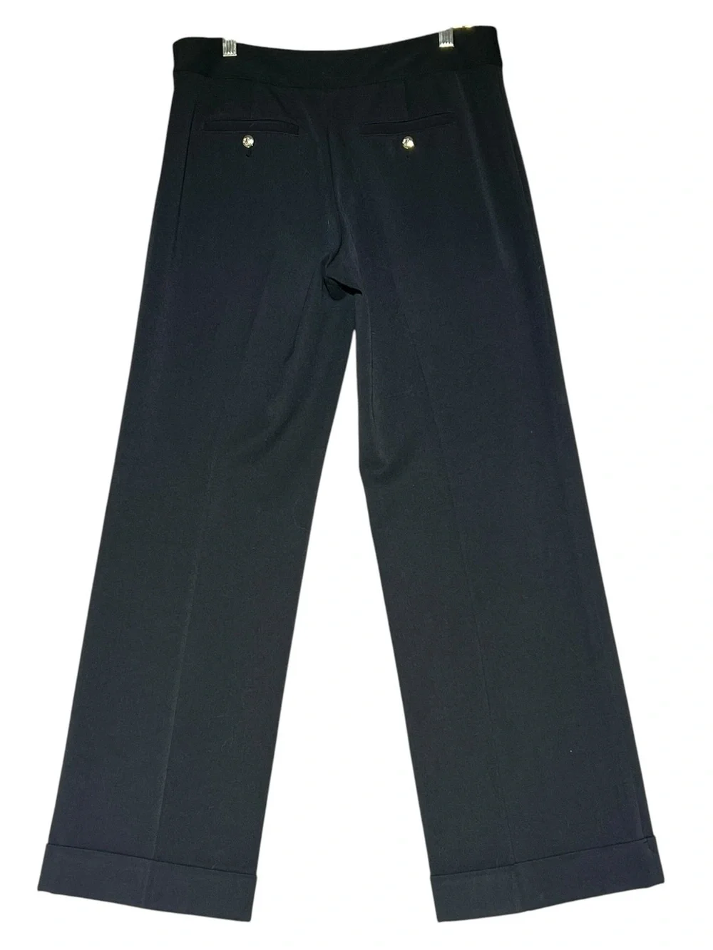 VIVIENNE TAM Navy Nautical Sailor Wide Leg Button Pants Side Zip Women's 6